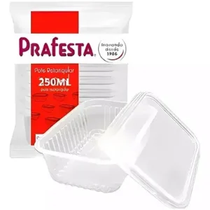 Kit Pote 250ml Retang C/tp 24UN